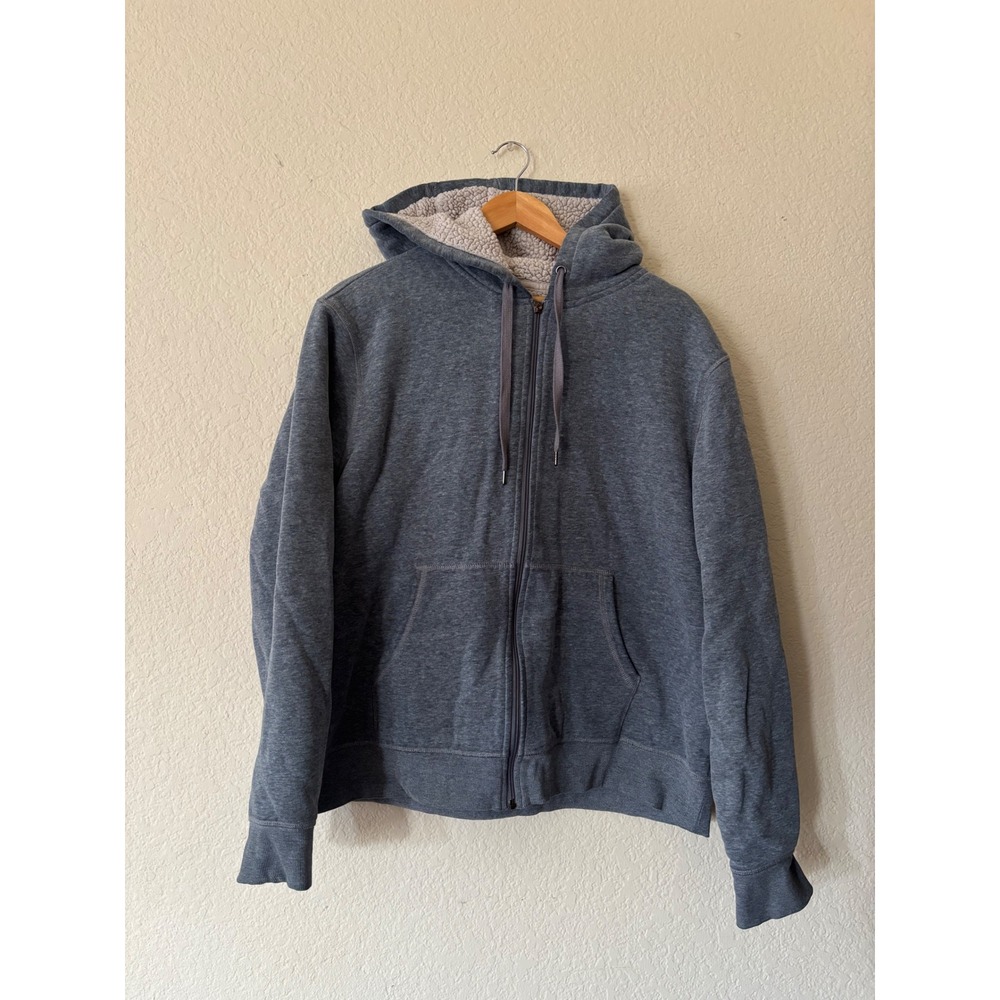 Amazon Essentials Hoodie XL Gray Sherpa Lined Full Zip Fleece Sweatshirt